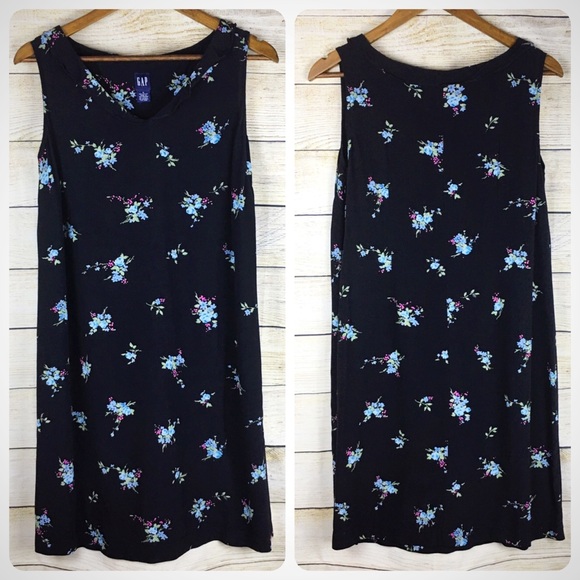 GAP Dresses & Skirts - ⬇️GAP Black Sleeveless Floral Dress Small